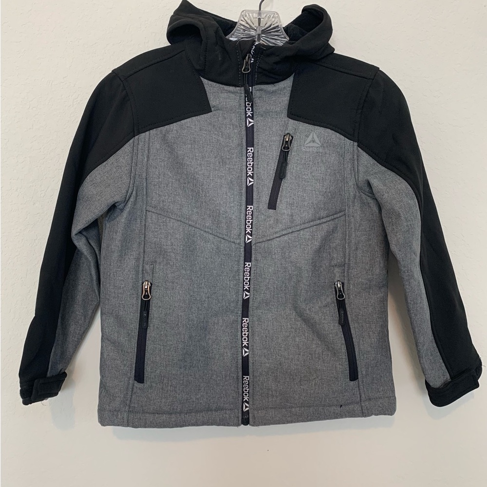 Reebok Youth Boys Full Zip Hooded Jacket Size 8 Water Resistant